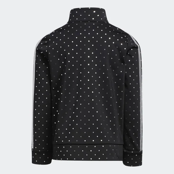 Adidas Little Girls& Dot Tricot Jacket and Pants Track Set - 2T, Black