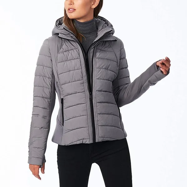 Women's Bernardo Hooded Quilted Water Repellent Jacket 5608821 - X-Large, Charcoal