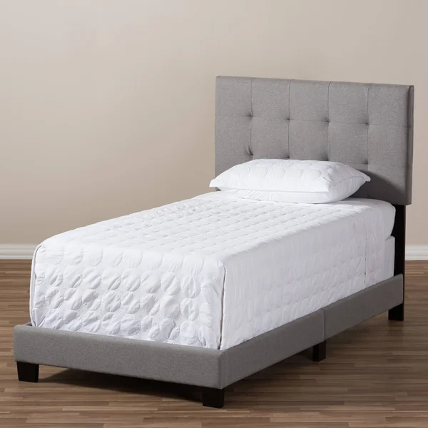 Baxton Studio Brookfield Fabric Twin Bed, Grey