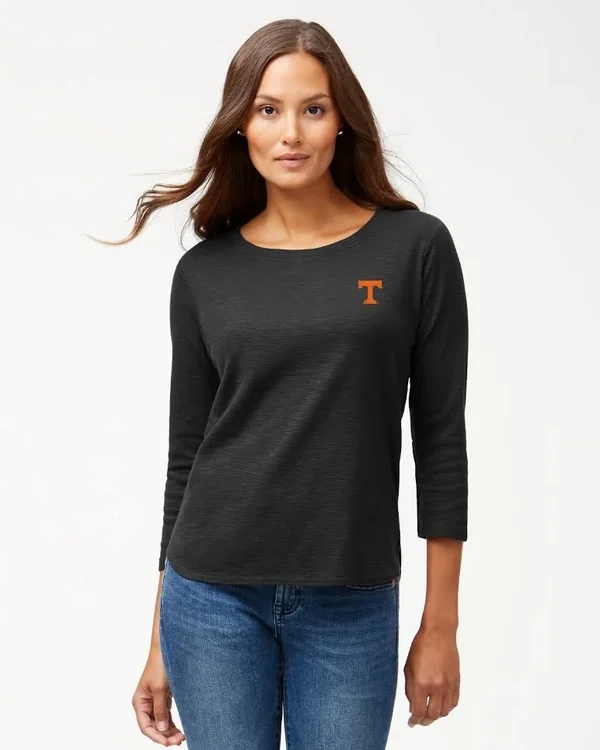 Tommy Bahama Women's Collegiate Ashby Rib 3/4-Sleeve T-Shirt - Tennessee - Size Xs