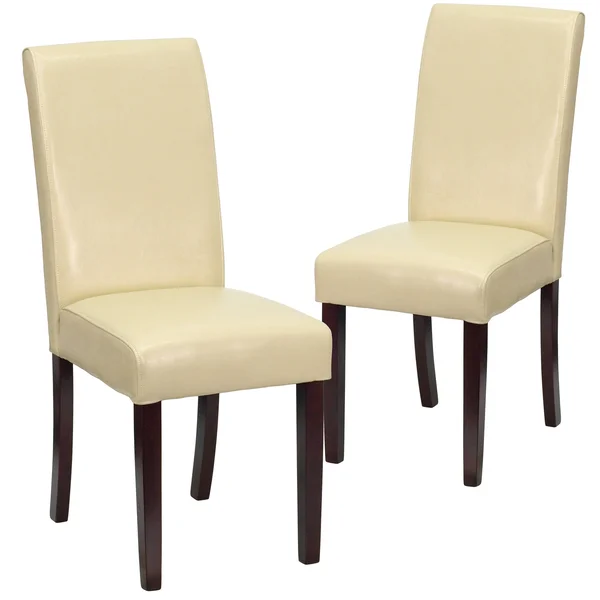 Lancaster Home 2 Pack LeatherSoft Parsons Chair Ivory - Beige