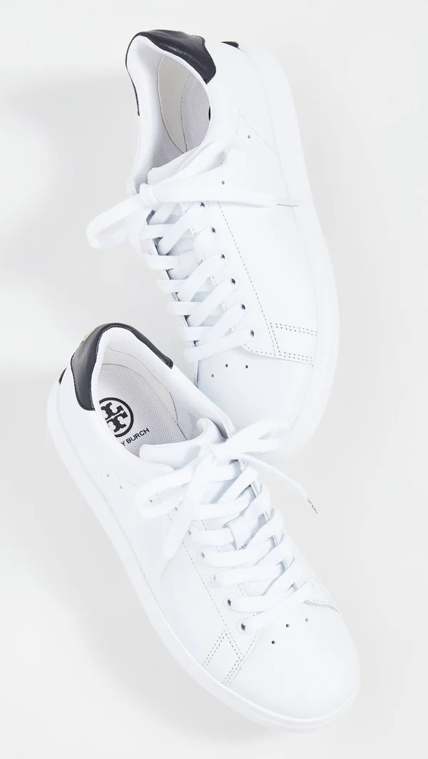 Tory Burch Howell Court Sneakers Titanium White/Tory Navy 6.5