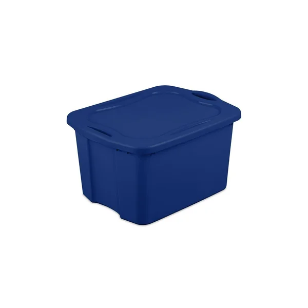 Sterilite 17.5 gal. Set of 6 Plastic EZ Carry Storage Bin, Stadium Blue, Size: 24 5/8 inch Large x 18 3/4 inch W x 13 7/8 inch H