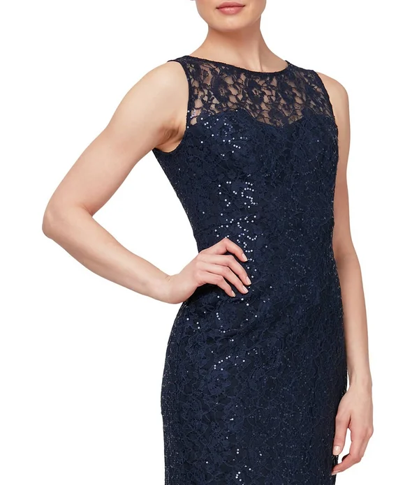 Ignite Evenings Sequin Lace Jacket Dress - 8