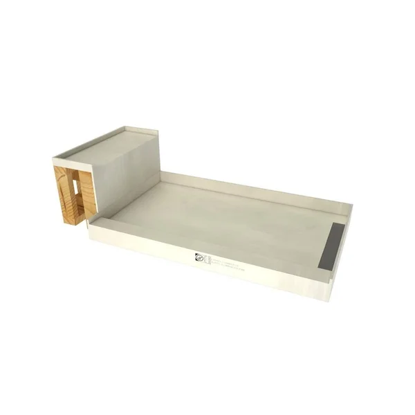 Tile Redi WF3636R-RB36-KIT Base&N Bench 36x22 x 48x22 Rectangular Shower Base with Single Threshold and Right Drain Tileable Til