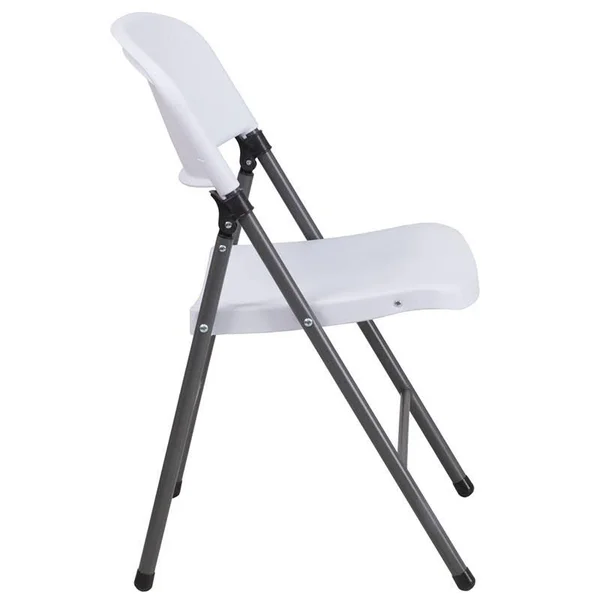 Flash Furniture Plastic Folding Chair with Charcoal Frame: Hercules Series, Black, 330 lb Capacity
