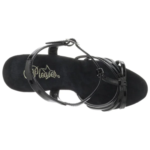 FLAIR-420 - 4 1/2x22 Stiletto Heel T-Strap Sandal Black, Size 6