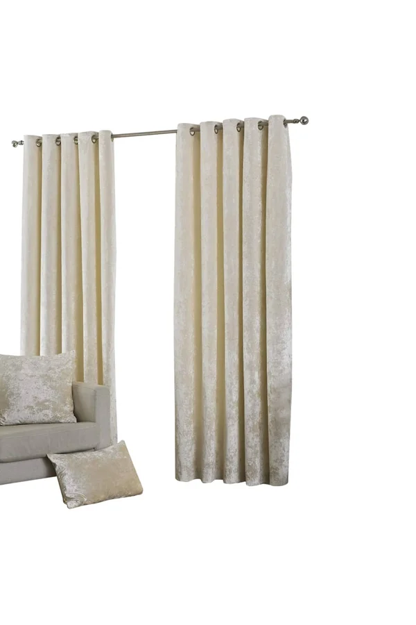 (90 x 72in - Ivory) Riva Paoletti Verona Eyelet Curtains