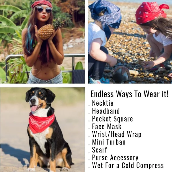 Pack of 240 Mechaly Unisex Paisley 100% Cotton Double Sided Bandanas - Bulk Wholesale
