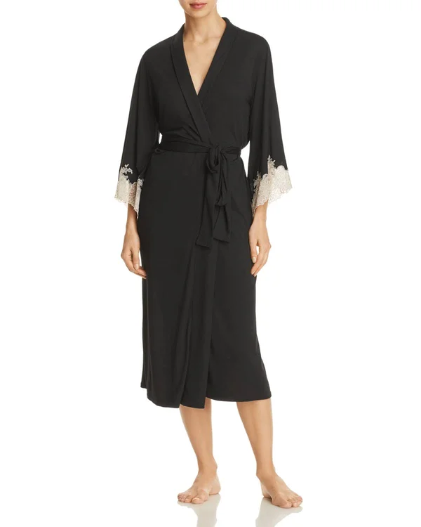 Natori Women's Luxe Shangri-La Robe - Grey - Size Small