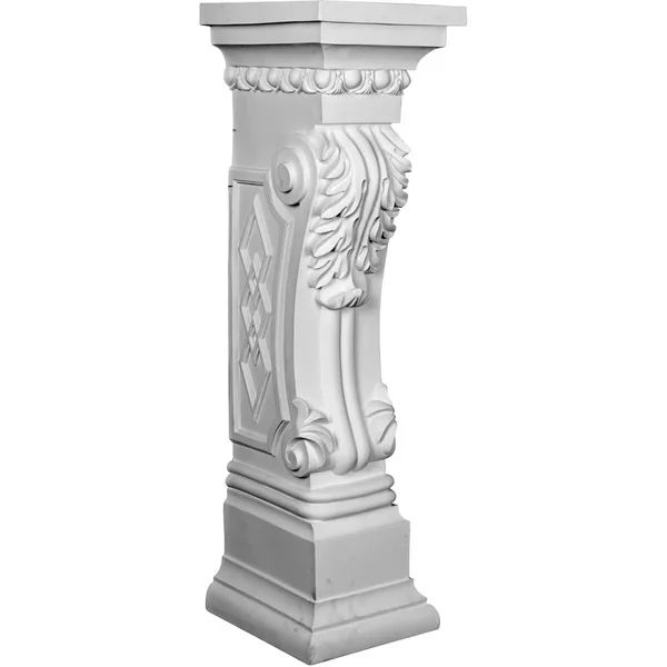 Ekena Millwork Scroll Leaf 34 5/8x22H x 9 7/8x22W x 11 1/8x22D Surround - 9.87 x 11.13 x 34.63 in