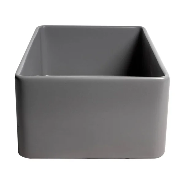 Alfi ABF3318S-GM 33 x 18 in. Smooth Apron Single Bowl Fireclay Farm Sink Gray Matte