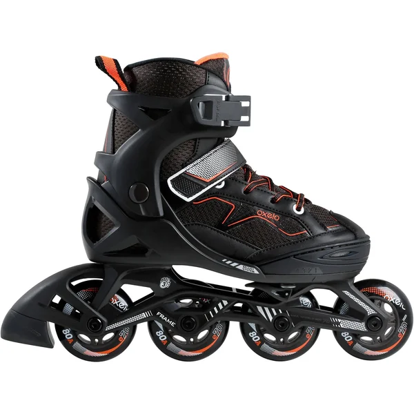 Oxelo Kid's Fit 3 Inline Fitness Skates - 6 to 12 Years in Dark Blue, Size W5 - 7.5/M3.5 - 6