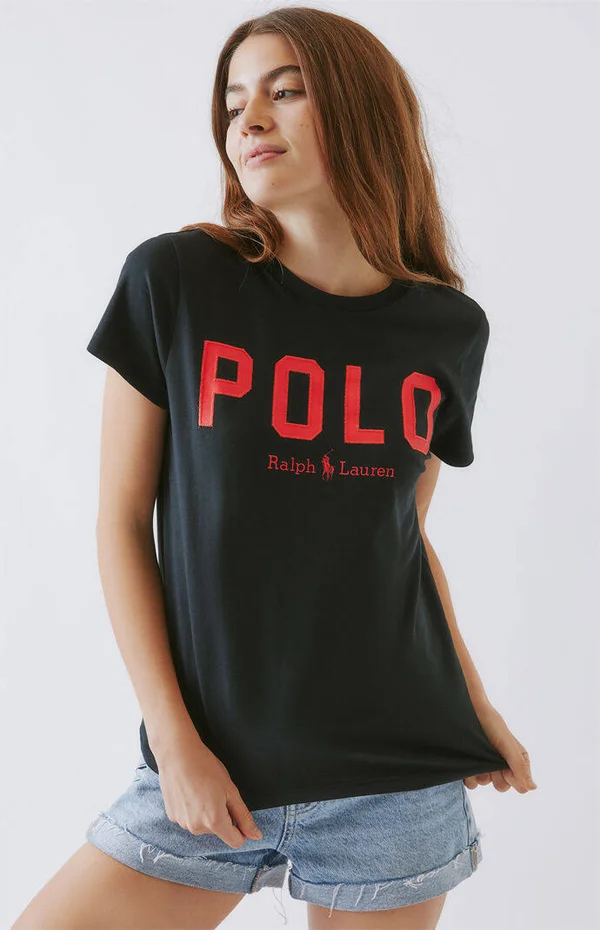 Ralph Lauren Women's Polo Cotton Tee - Size Xs in Polo Black