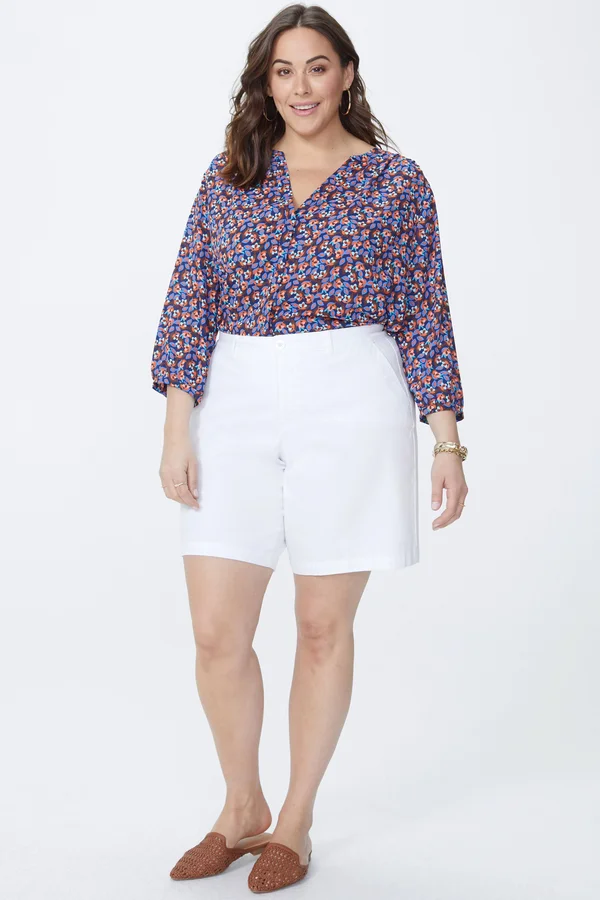 Nydj Women's Plus Size Bermuda Short, Optic White, 14W
