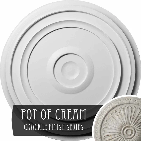 24 3/8x22OD x 1 1/8x22P Traditional Reece Ceiling Medallion (Fits Canopies Up to 5 7/8x22), Hand-Painted Pot of Cream Crackle