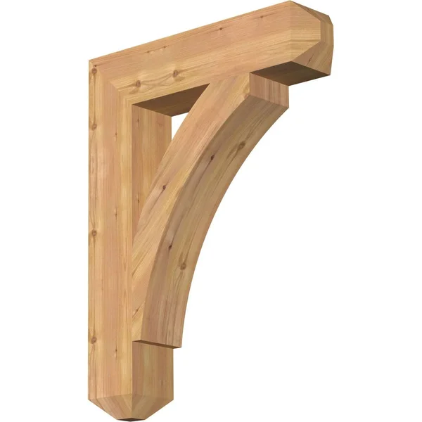 Ekena Millwork BKT06X26X34THR04SWR 5 1/2x22W x 26x22D x 34x22H Thorton Craftsman Smooth BRACKET, Western Red Cedar