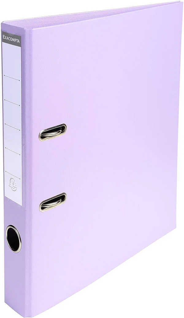 Exacompta Prem&Touch PVC Lever Arch File - 2 Ring, 50 mm Spine, A4 - Lilac