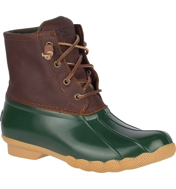 Sperry Women's Saltwater Duck Booties - Tan/Green