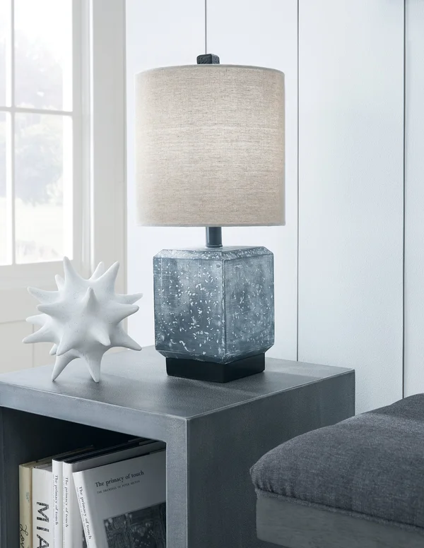 Signature Design Jamila Gray/Black Poly Table Lamp by Ashley