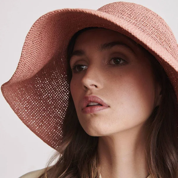Helen Kaminski &Provence 12& Packable Raffia Hat in Peony at Nordstrom