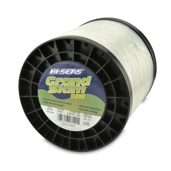 Hi-Seas Grand Slam Monofilament - 400 Pound Test, Clear, 5-Pound Spool