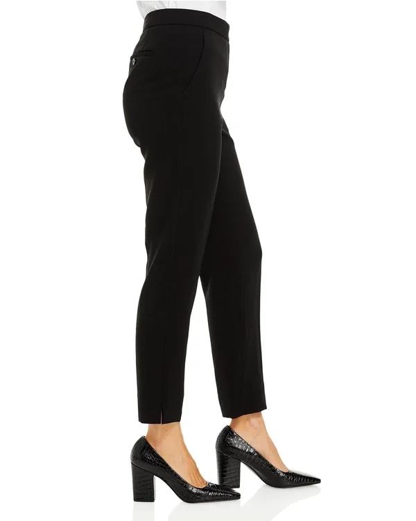 Theory Women's Ibbey Admiral Crepe Straight Pants - Black - Size 8