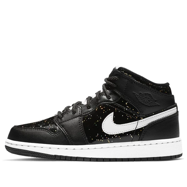 Nike Air Jordan 1 Mid SE GS Black Glitter Basketball Shoes/Sneakers AV5174-001 (Size: US 5.5Y)