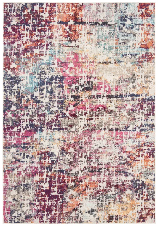 Safavieh Madison MAD458C 5&3x22 x 7&6x22 Red - Light Blue Area Rug