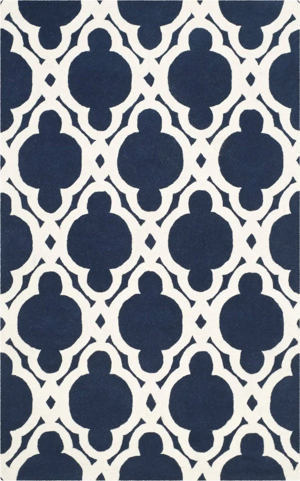 Safavieh 2&-3x22 x 7& Chatham CHT762C Dark Blue, Ivory Rug