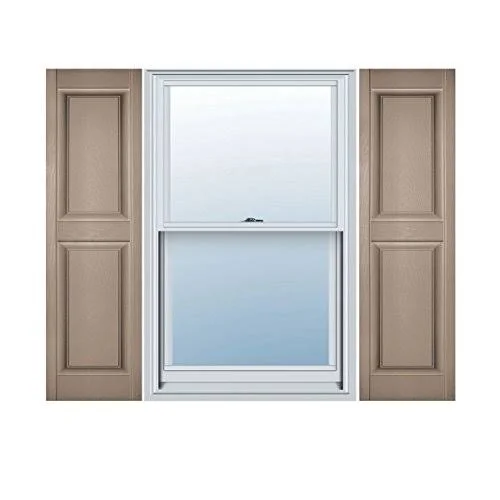 14 3/4x22W x 75x22H Lifetime Vinyl - Standard Two Equal Panels, Raised Panel Shutters, w/Installation Shutter-Lok&s & Matchin