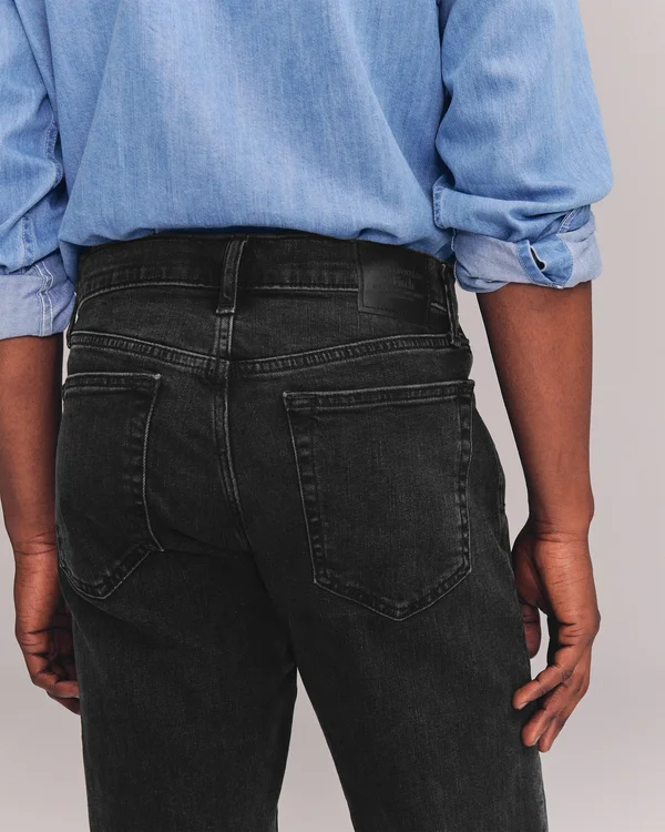 Men's Skinny Jeans in Washed Black, Size 38 x 34, Abercrombie & Fitch
