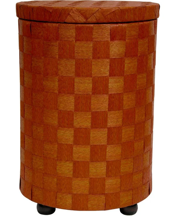 Oriental Furniture JH090080 Natural Fiber Laundry Hamper, Black