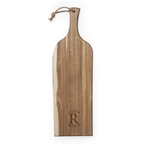 Picnic Time Monogram Artisan Acacia Wood Serving Plank - Letter R