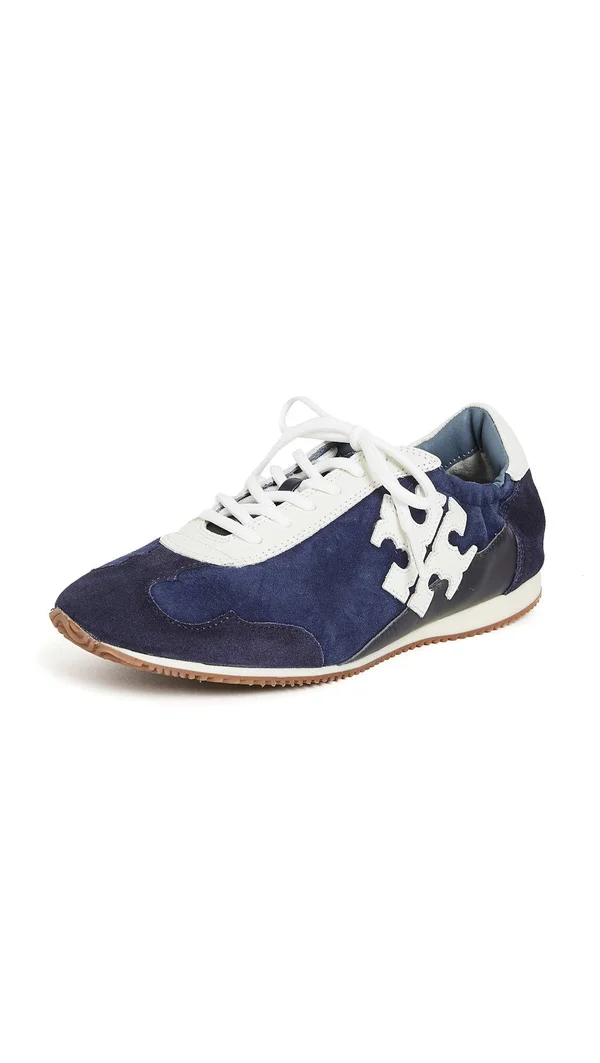 Tory Burch Women's Tory Leather Sneakers - Perfect Navy - Size 10.5