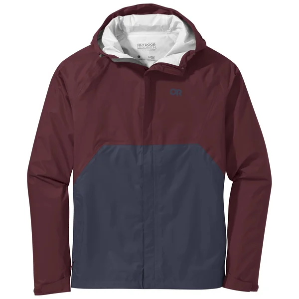 Outdoor Research Apollo Rain Jacket - Men's Burgundy/Naval Blue, XXL
