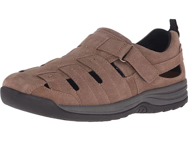 Drew Men's Dublin Fisherman Sandal - Size: 7.5, Olive Suede