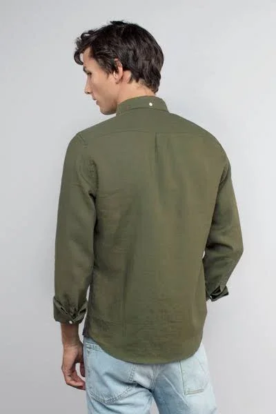 Linen Shirt Olive Mens - ASKET