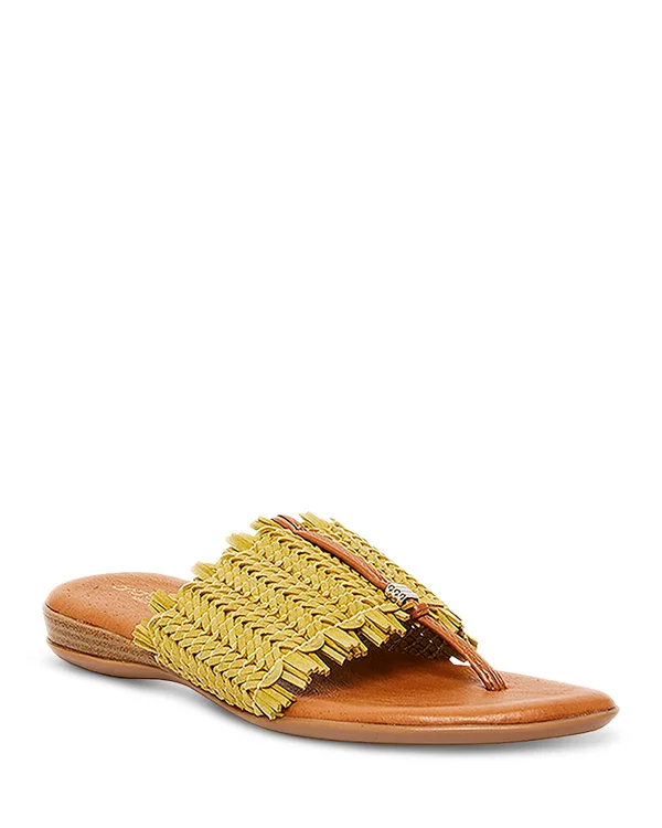 Andre Assous Women's Niviya Slip on Woven Sandals - Mustard