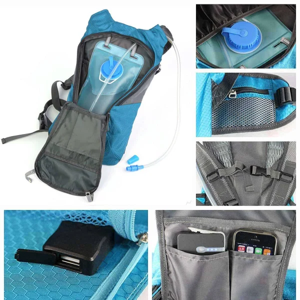 ECEEN Solar Hydration Backpack 7 Watts Solar Phone Charger with 2 Liters Bladder for