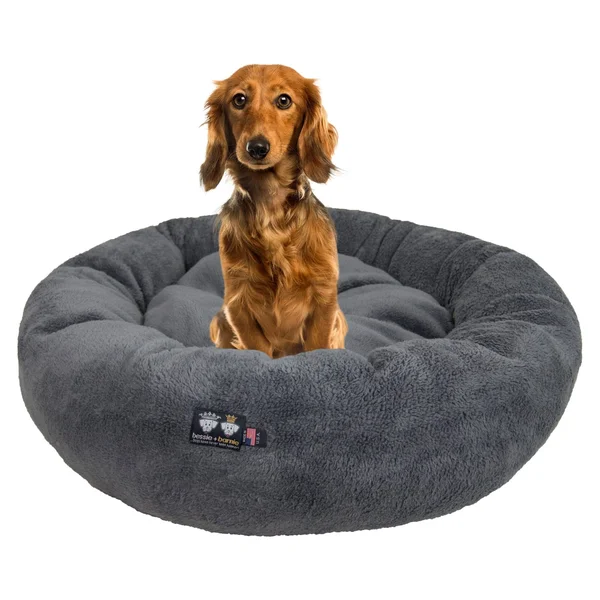 Bessie and Barnie Ultra Plush Deluxe Comfort Pet Dog & Cat Grey Snuggle Bed, Size: MD - 30 inch