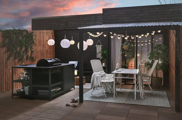 IKEA - TORPAR? Table + 4 Reclining Chairs - Outdoor, White/Beige, 51 1/8