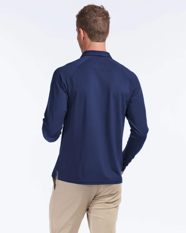 Men's Rhone Delta Long Sleeve Pique Polo, Size Small - White