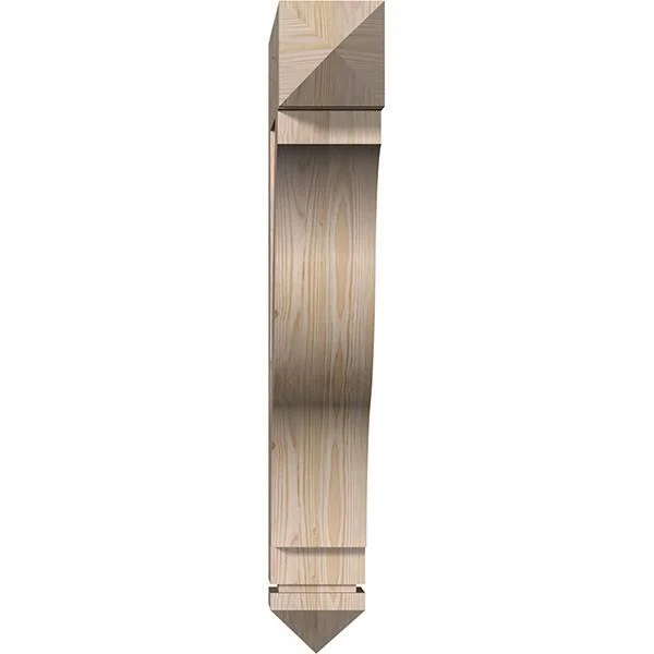 Ekena Millwork 5 1/2x22W x 30x22D x 36x22H Funston Arts & Crafts Smooth BRACKET, Douglas Fir