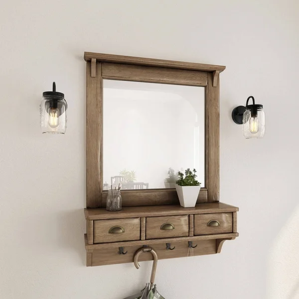 LNC 1-Light Wall Sconce Glass Wall Sconces Jar Wall Lamp Sconces Wall Lighting