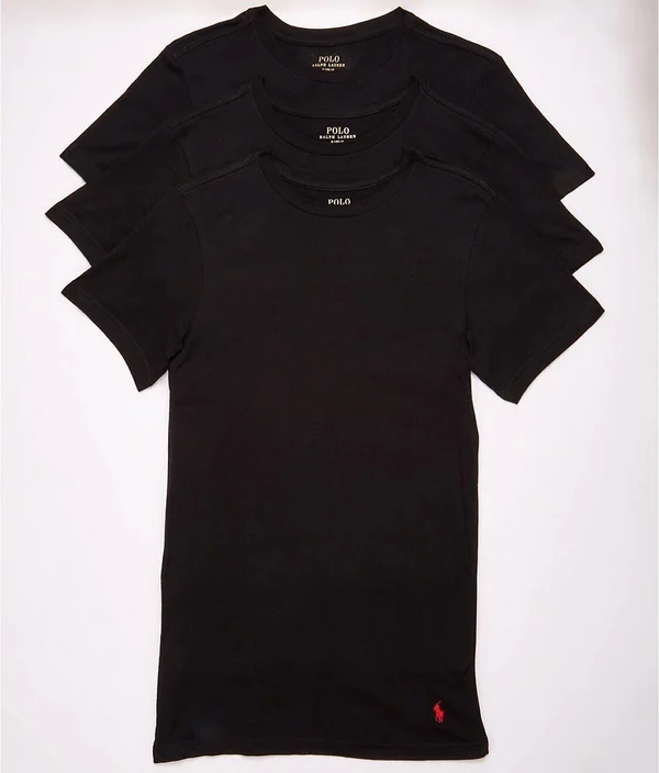 Polo Ralph Lauren Slim Fit Cotton T-Shirt 3-Pack - Men's, Size: XL, Black