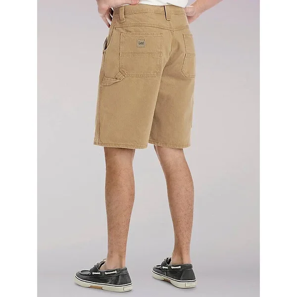 Lee Mens Dungarees Carpenter Khaki Shorts, Size: 42, Beige