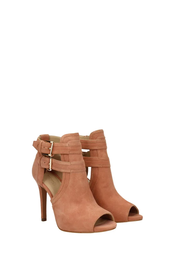 Michael Michael Kors Blaze Open Toe Bootie Terra Kid Suede 7 M