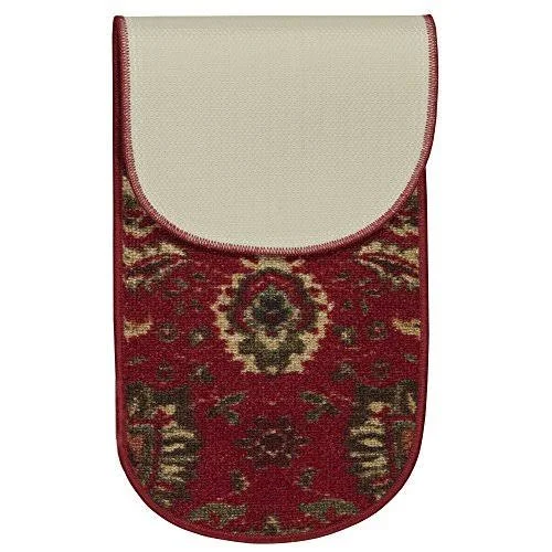 Ottomanson Ottohome Collection Stair Tread, 8.5 inch x 26 inch, Size: 14 Pack Oval, Red