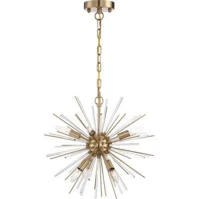 Folsom 6-Light Unique, Statement Geometric Chandelier Everly Quinn Finish: Vintage Brass